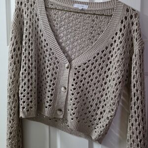 Elegant Beige Knit Cardigan
